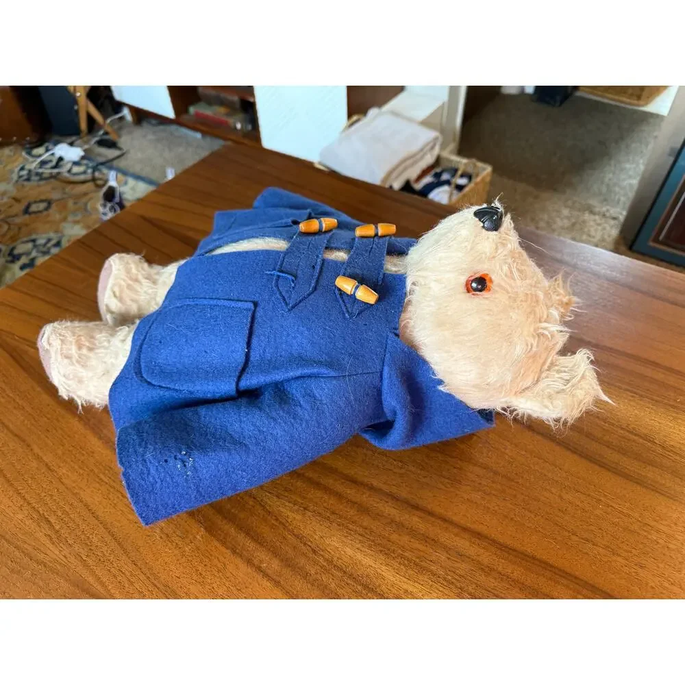 Vintage 1972 Original Paddington Bear Blue Coat Made In England Gabrielle